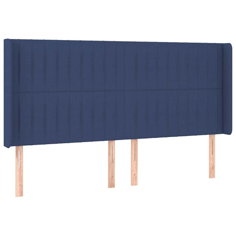 Vidaxl hoofdbord met randen 183x16x118 128 cm stof blauw
