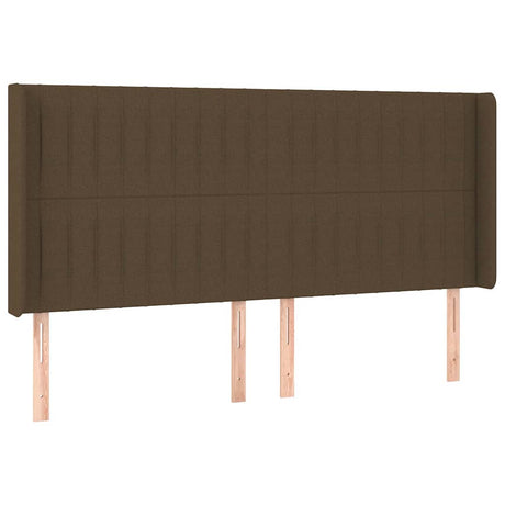 Vidaxl hoofdbord met randen 203x16x118 128 cm stof donkerbruin