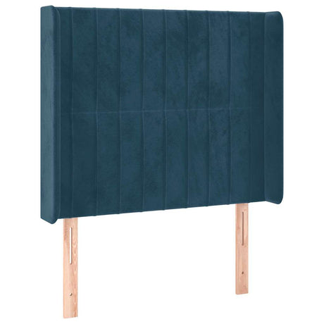 Vidaxl hoofdbord met randen 93x16x118 128 cm fluweel donkerblauw