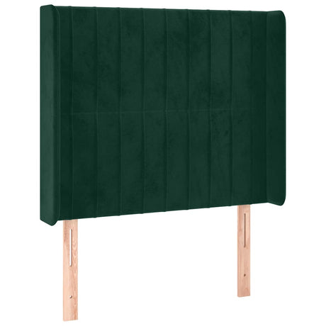 Vidaxl hoofdbord met randen 103x16x118 128 cm fluweel donkergroen