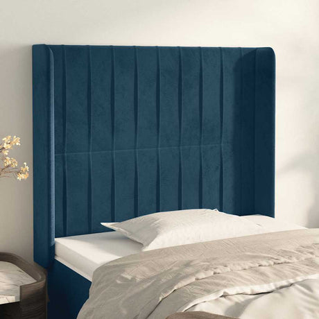 Vidaxl hoofdbord met randen 103x16x118 128 cm fluweel donkerblauw