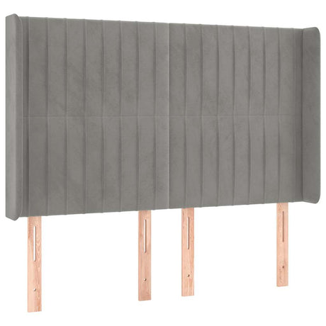 Vidaxl hoofdbord met randen 147x16x118 128 cm fluweel lichtgrijs