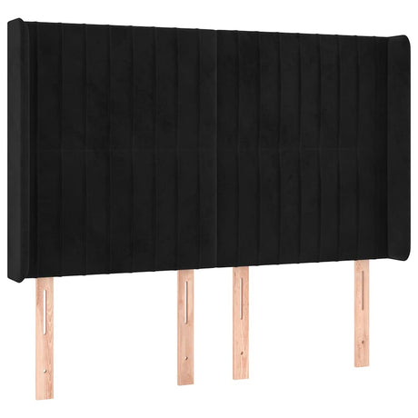 Vidaxl hoofdbord met randen 147x16x118 128 cm fluweel zwart