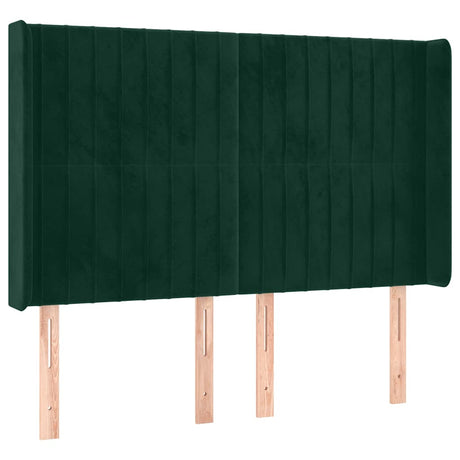 Vidaxl hoofdbord met randen 147x16x118 128 cm fluweel donkergroen