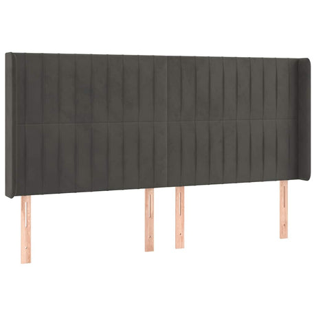 Vidaxl hoofdbord met randen 183x16x118 128 cm fluweel donkergrijs
