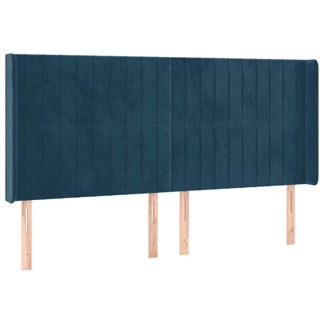 Vidaxl hoofdbord met randen 183x16x118 128 cm fluweel donkerblauw