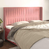 Vidaxl hoofdbord met randen 203x16x118 128 cm fluweel roze