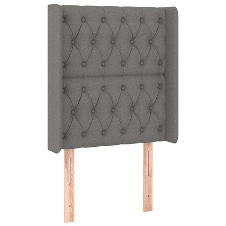 Vidaxl hoofdbord met randen 83x16x118 128 cm stof donkergrijs
