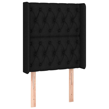 Vidaxl hoofdbord met randen 83x16x118 128 cm stof zwart