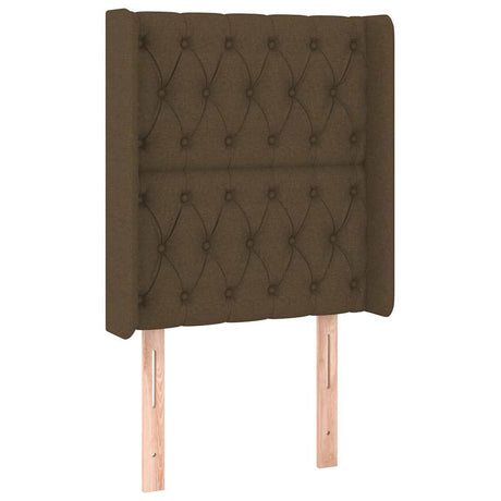 Vidaxl hoofdbord met randen 83x16x118 128 cm stof donkerbruin