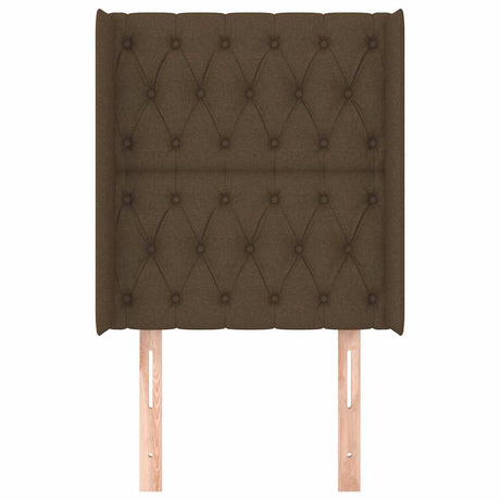 Vidaxl hoofdbord met randen 83x16x118 128 cm stof donkerbruin