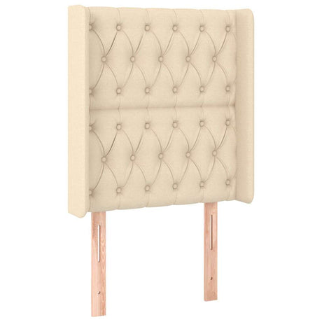 Vidaxl hoofdbord met randen 83x16x118 128 cm stof crèmekleurig