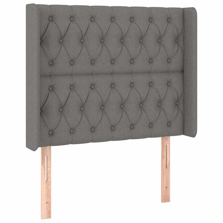 Vidaxl hoofdbord met randen 93x16x118 128 cm stof donkergrijs