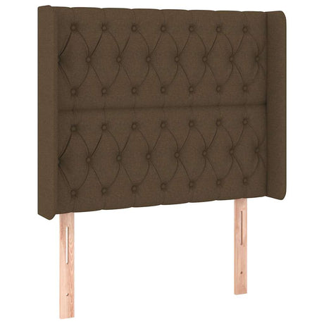 Vidaxl hoofdbord met randen 93x16x118 128 cm stof donkerbruin