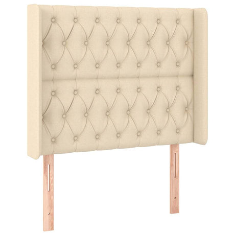 Vidaxl hoofdbord met randen 93x16x118 128 cm stof crèmekleurig