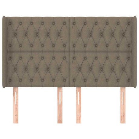 Vidaxl hoofdbord met randen 147x16x118 128 cm stof taupe