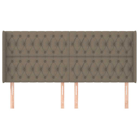 Vidaxl hoofdbord met randen 183x16x118 128 cm stof taupe