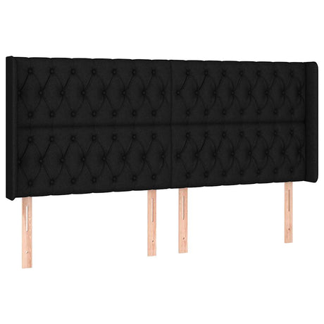 Vidaxl hoofdbord met randen 203x16x118 128 cm stof zwart