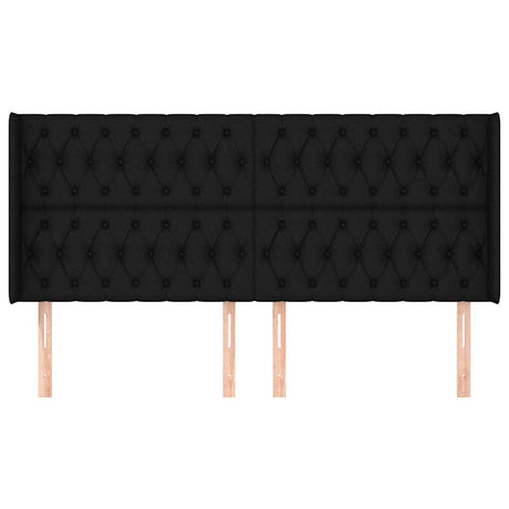 Vidaxl hoofdbord met randen 203x16x118 128 cm stof zwart