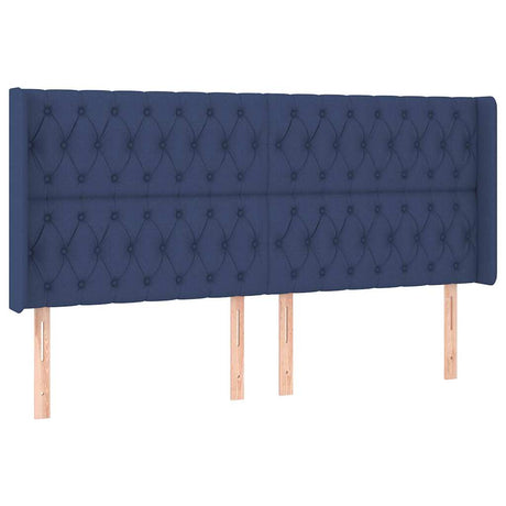Vidaxl hoofdbord met randen 203x16x118 128 cm stof blauw