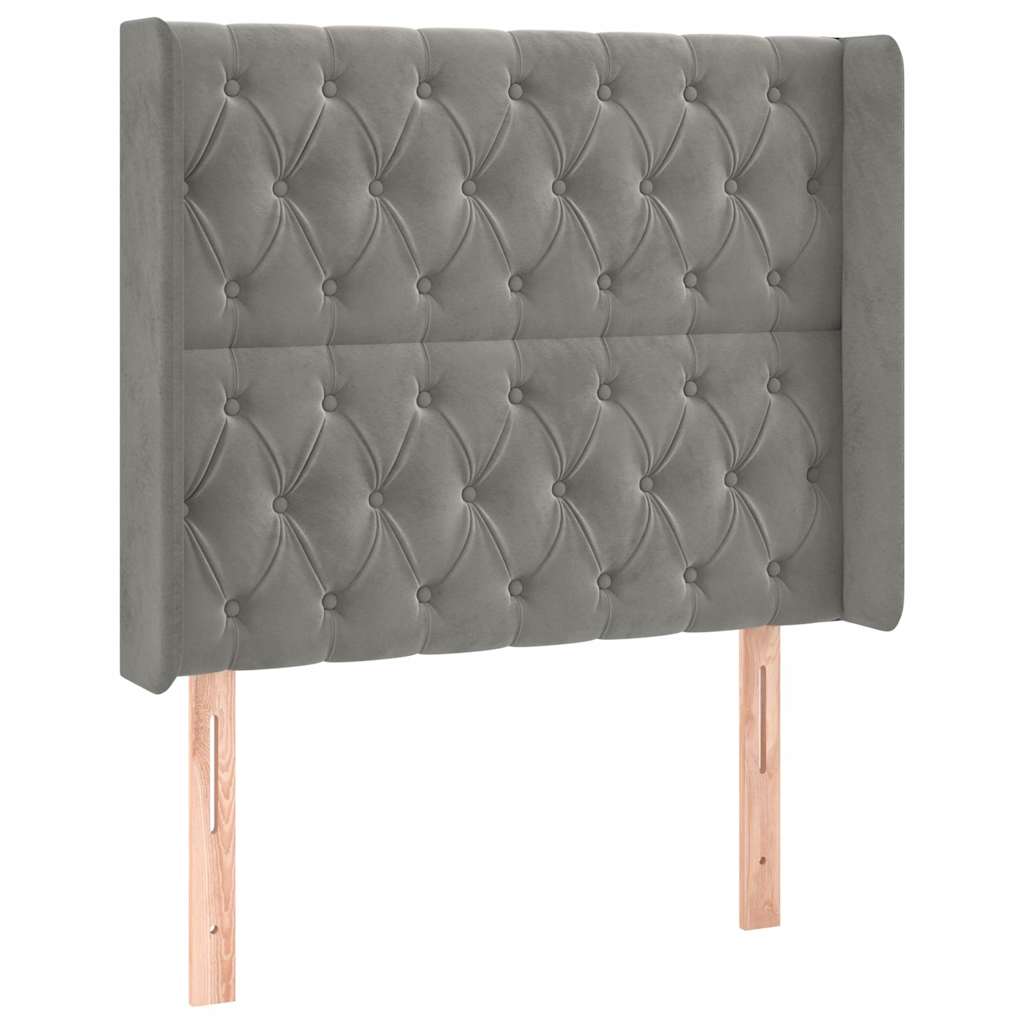 Vidaxl hoofdbord met randen 103x16x118 128 cm fluweel lichtgrijs