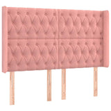 Vidaxl hoofdbord met randen 163x16x118 128 cm fluweel roze