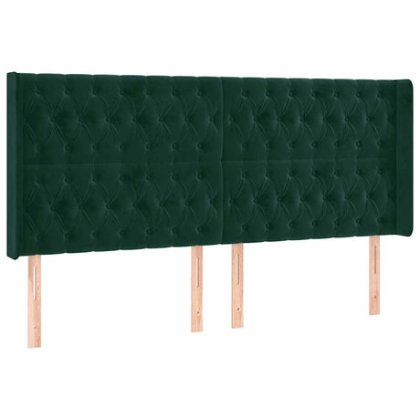 Vidaxl hoofdbord met randen 183x16x118 128 cm fluweel donkergroen