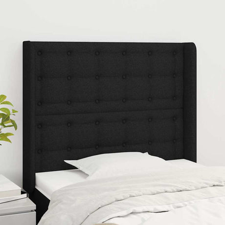 Vidaxl hoofdbord met randen 83x16x118 128 cm stof zwart