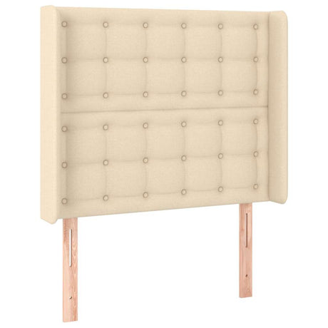 Vidaxl hoofdbord met randen 83x16x118 128 cm stof crèmekleurig