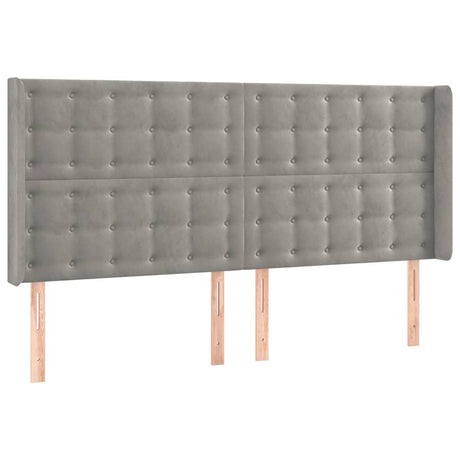 Vidaxl hoofdbord met randen 163x16x118 128 cm fluweel lichtgrijs