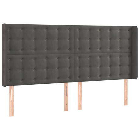 Vidaxl hoofdbord met randen 163x16x118 128 cm fluweel donkergrijs