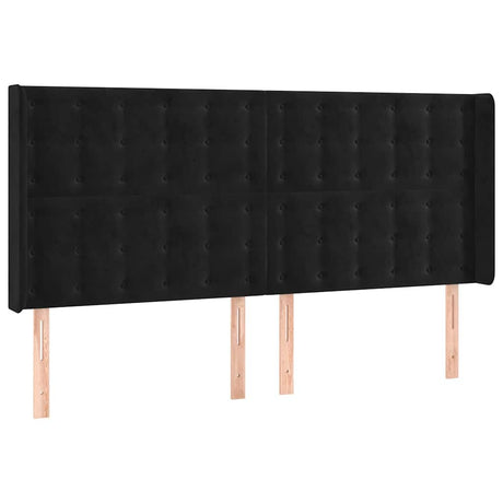 Vidaxl hoofdbord met randen 163x16x118 128 cm fluweel zwart