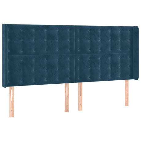Vidaxl hoofdbord met randen 183x16x118 128 cm fluweel donkerblauw