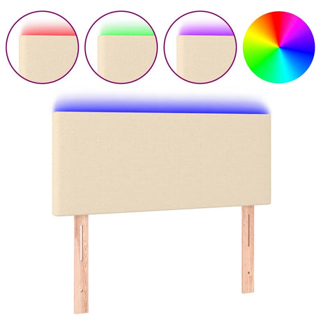 Vidaxl hoofdbord led 100x5x78 88 cm stof crèmekleurig