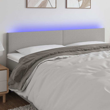 Vidaxl hoofdbord led 160x5x78 88 cm stof lichtgrijs