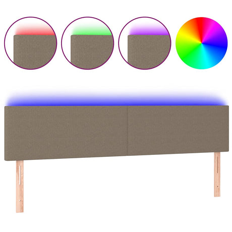 Vidaxl hoofdbord led 200x5x78 88 cm stof taupe