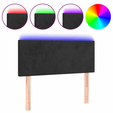 Vidaxl hoofdbord led 80x5x78 88 cm fluweel zwart