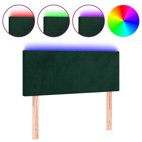 Vidaxl hoofdbord led 80x5x78 88 cm fluweel donkergroen