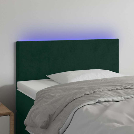 Vidaxl hoofdbord led 80x5x78 88 cm fluweel donkergroen