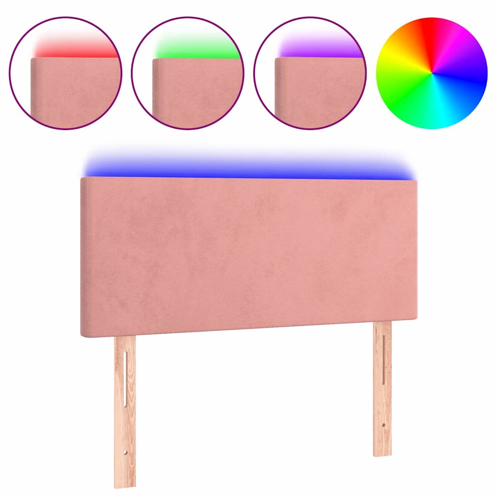 Vidaxl hoofdbord led 80x5x78 88 cm fluweel roze