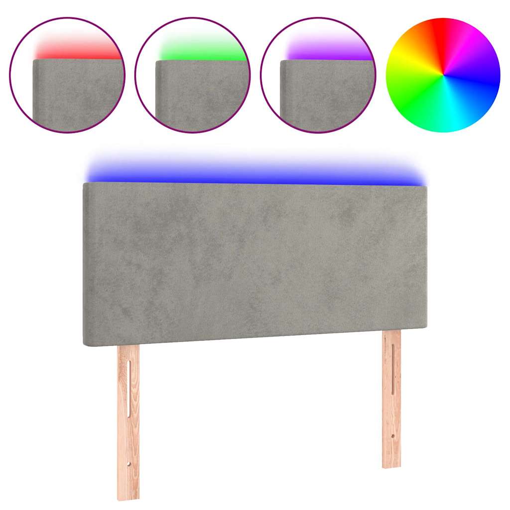 Vidaxl hoofdbord led 100x5x78 88 cm fluweel lichtgrijs