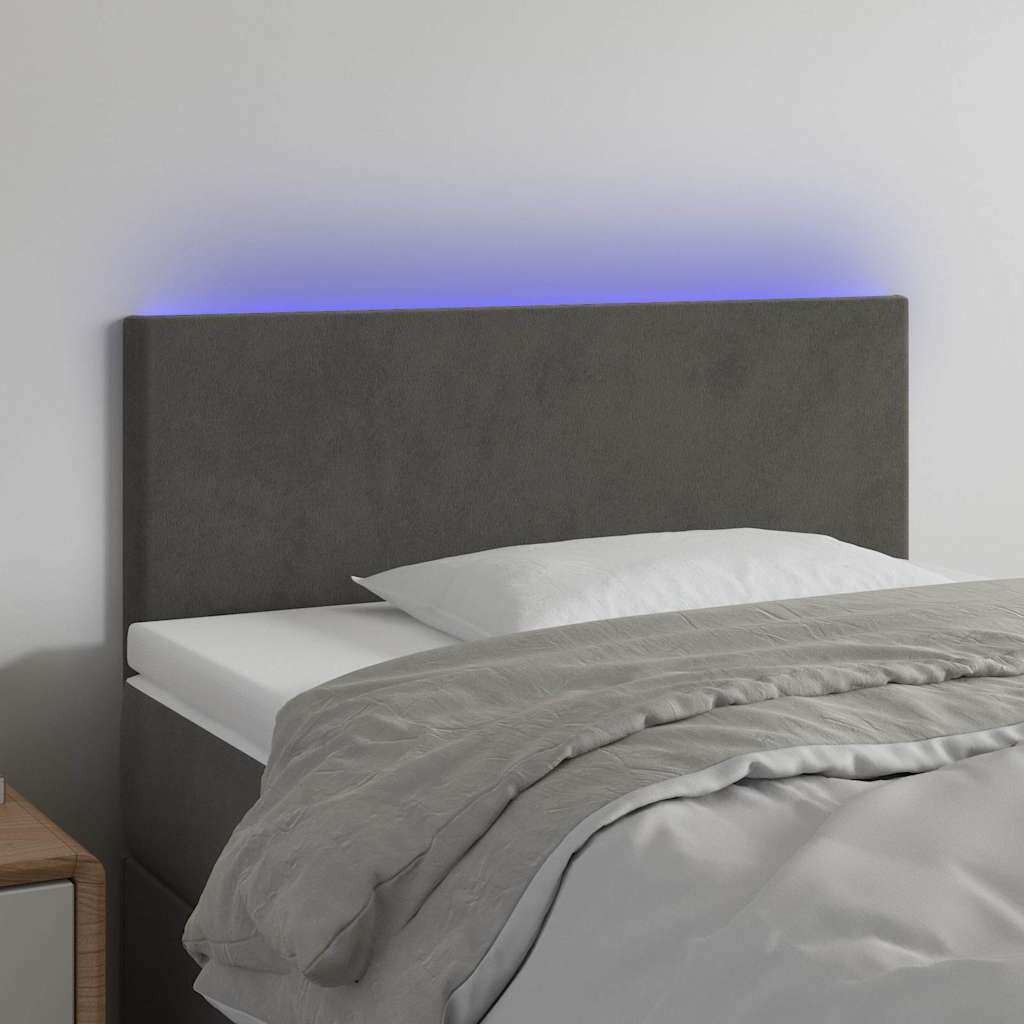 Vidaxl hoofdbord led 100x5x78 88 cm fluweel donkergrijs