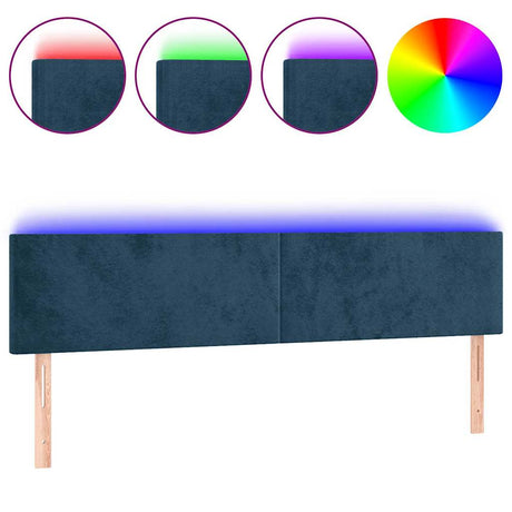 Vidaxl hoofdbord led 180x5x78 88 cm fluweel donkerblauw