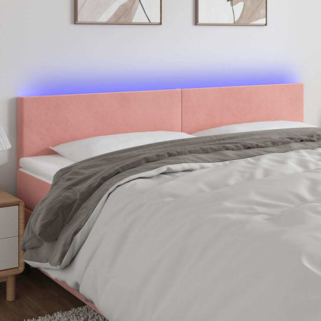 Vidaxl hoofdbord led 180x5x78 88 cm fluweel roze
