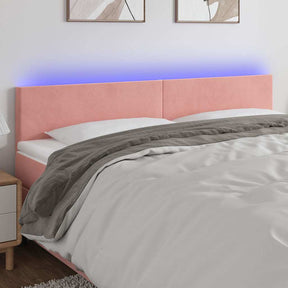 Vidaxl hoofdbord led 200x5x78 88 cm fluweel roze