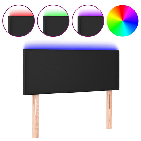 Vidaxl hoofdbord led 80x5x78 88 cm kunstleer zwart