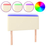 Vidaxl hoofdbord led 80x5x78 88 cm kunstleer crèmekleurig