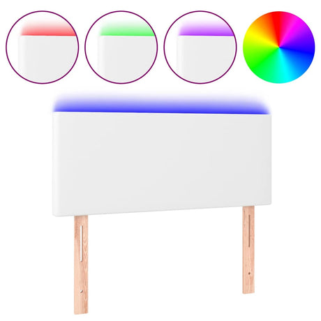 Vidaxl hoofdbord led 90x5x78 88 cm kunstleer wit