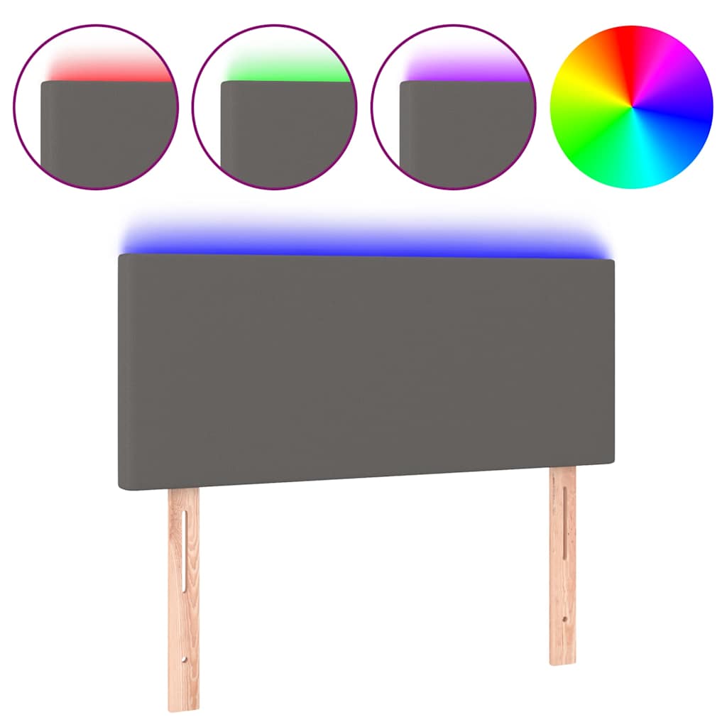 Vidaxl hoofdbord led 90x5x78 88 cm kunstleer grijs
