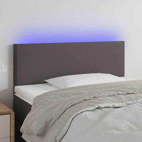 Vidaxl hoofdbord led 100x5x78 88 cm kunstleer grijs
